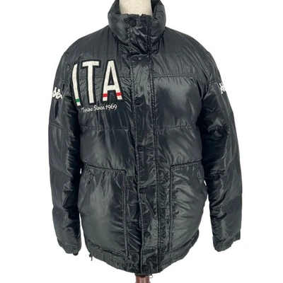 Kappa ITA Italy Puffer Jacket Black XXL – Torino Heritage Winter Coat Streetwear - Image 1 of 4