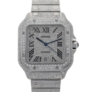 Cartier Santos Large 4072 Custom Diamond Herrenuhr + Box & Karte - Bild 1 von 12