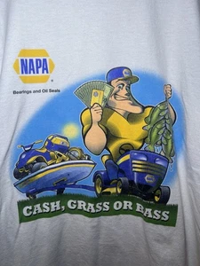 Camisa Nascar De Colección Para Hombres XL Blanca Carrera en Napa Cash Grass Or Bass Camiseta Y2K - Imagen 1 de 8
