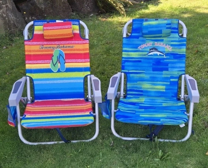 Tommy Bahama Mochila Playa Silla Plegable Juego de 2 Ligero Aluminio con Refrigerador Foto 1 de 4