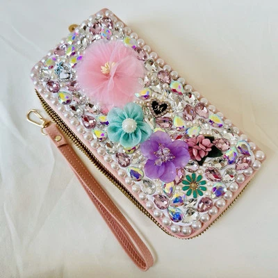 Sparkling Handmade Women's Wallet with Handle - Image 1 of 4