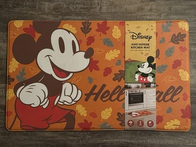 СОВЕРШЕННО новый кухонный коврик против усталости Disney Mickey Mouse HELLO FALL 18x30 дюймов - Изображение 1 из 2
