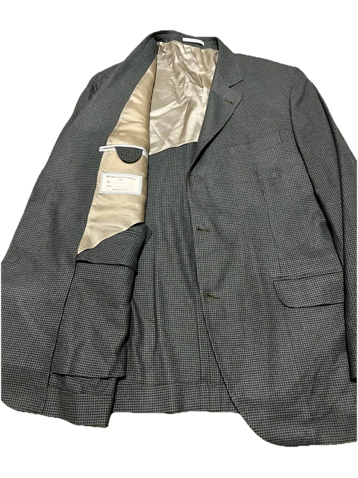 Blazer Abrigo Deportivo BRUNELLO CUCINELLI - 42L - Marrón Pata de Gallo Lana/Seda/Cachemira Foto 1 de 4