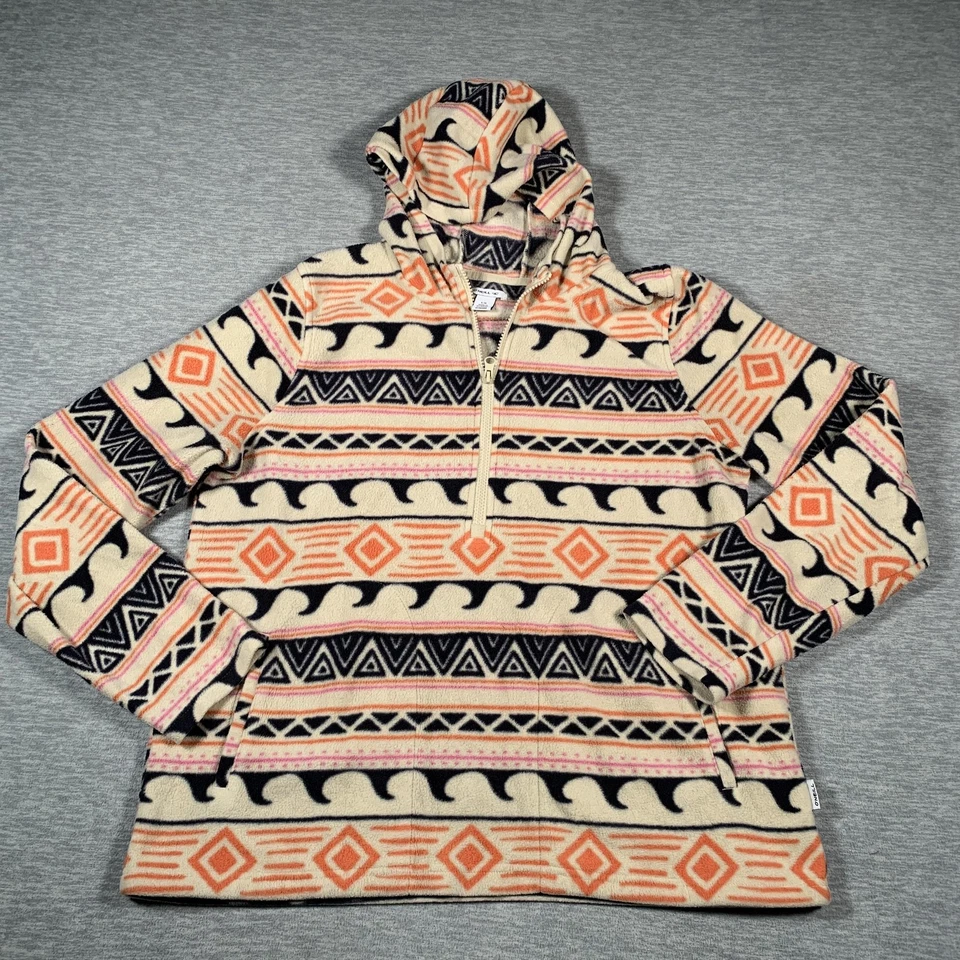 Sudadera con Capucha O'Neill Mujer Grande Beige Azteca Polar Cuarto Cremallera Pullover Surf Tribal Foto 1 de 4