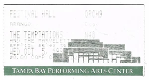 The Temptations & Marvelettes 10/5/88 Tampa FL Perf Arts Ctr Ticket Stub - Picture 1 of 1