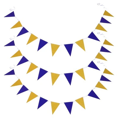  3 Piezas Triángulo Fiesta Bandera Cumpleaños Colgante Decoración Carnaval Tema Decoraciones Foto 1 de 4