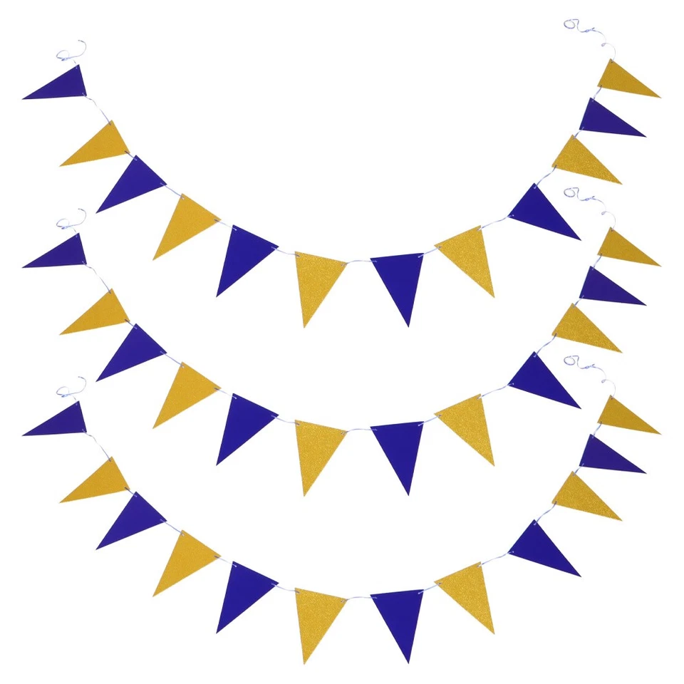  3 Piezas Triángulo Fiesta Bandera Cumpleaños Colgante Decoración Carnaval Tema Decoraciones Foto 1 de 4