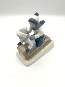 Porcelana De Cuernavaca Mexico 1992 Kinder Schlitten Figur - Bild 1 von 9