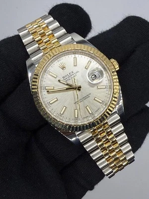 Rolex Datejust 41 dos tonos plata esfera palo 126333 Foto 1 de 4