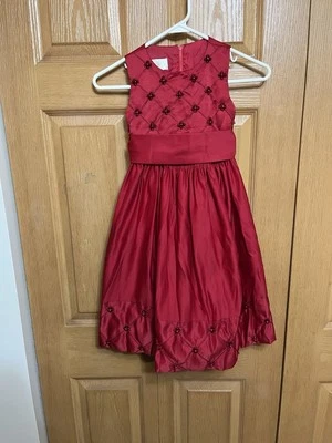 Cinderella Girls Size 6 Dress. Red Satin White Tulle. Formal Pageant Wedding - Image 1 of 4