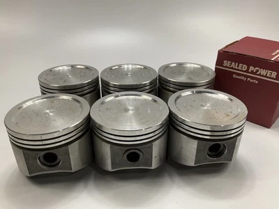 (6) Pistón forjado sellado 2333P-060 .060" 1966-1976 IHC AMC Willys 232 258-L6 Foto 1 de 4