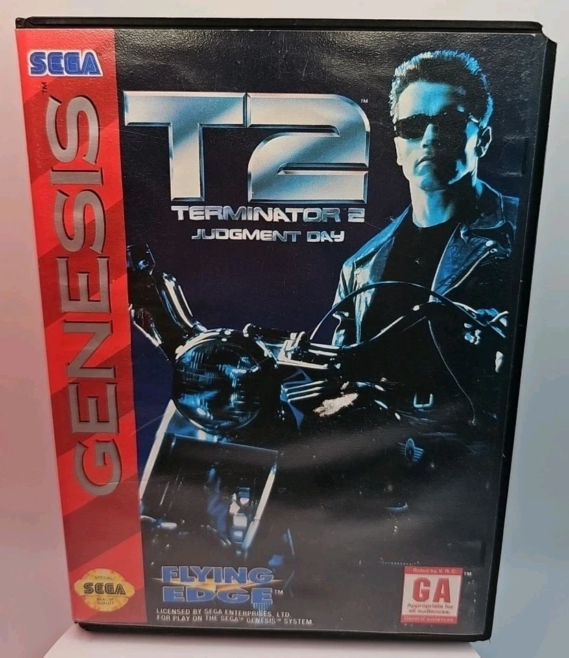 T2: Terminator 2 Judgment Day (Sega Genesis, 1993) With Box & Artwork - Image 1 of 4