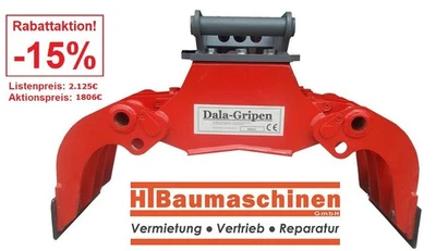 HT-BAUMASCHINEN Sortiergreifer DGS12 für Maschinengewicht bis 2t
