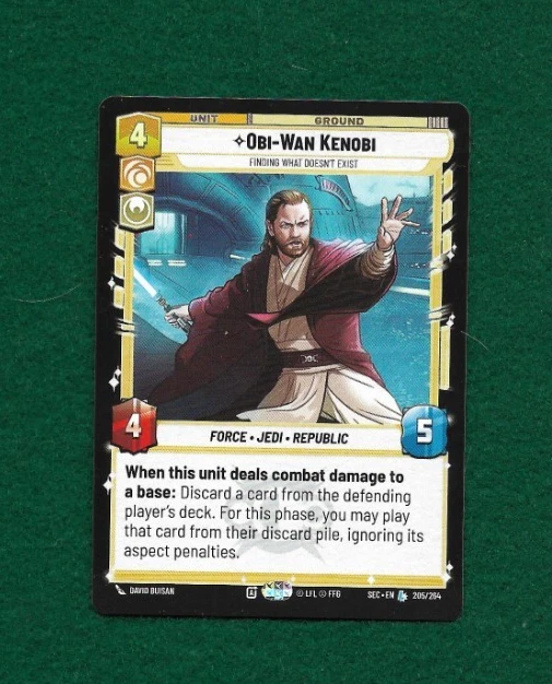 STAR WARS UNLIMITED SECRETS OF POWER LEGENDARY #205 OBI-WAN KENOBI - Image 1 of 1