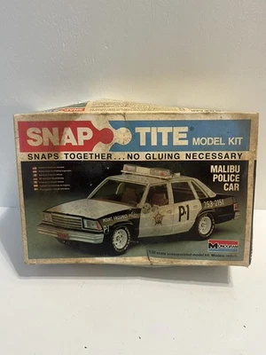 - 1981 Malibu Police Car Model Kit Box Only Snap Tite Monogram  - Image 1 of 4