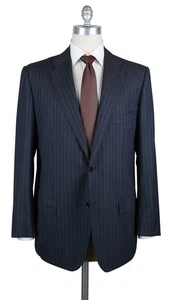 New $8700 Kiton Navy Blue Super 180's Striped Suit - 44/54 - (UA811Z4913R7) - Picture 1 of 4