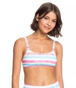 Roxy Juniors Island in The Sun Bralette Bright White Sun Struck Size Large - Picture 1 of 1