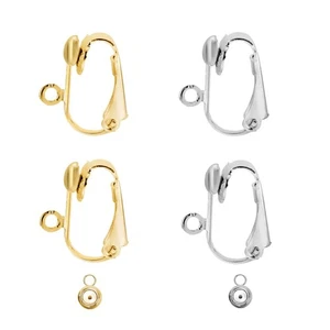 Silver Earring Hooks Jewelry Earrings Making Findings Kit Adjustable Gold Clip - Picture 1 of 6
