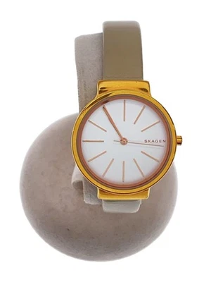 SKAGEN SKW2481 Cuarzo Analógico Cuero Blanco Minimalista Casi Como Nuevo JAPÓN Foto 1 de 4