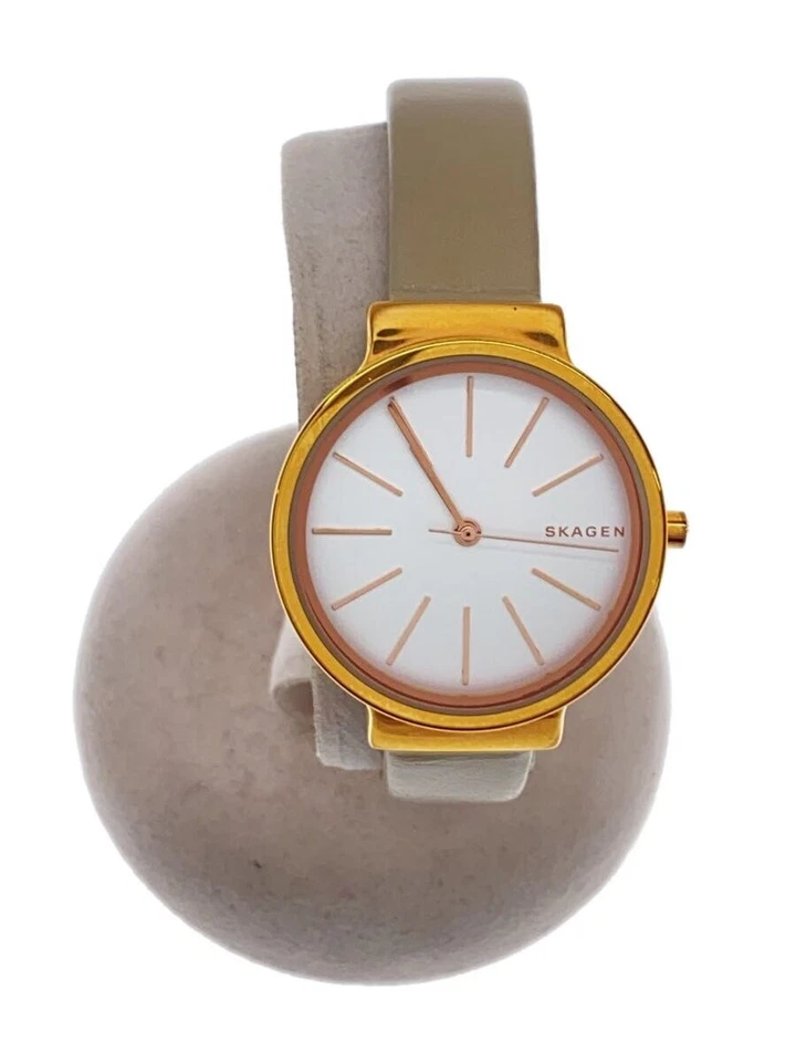 SKAGEN SKW2481 Cuarzo Analógico Cuero Blanco Minimalista Casi Como Nuevo JAPÓN Foto 1 de 4