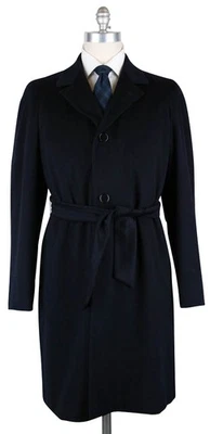 Kiton Navy Blue Cashmere Solid Coat -  42/52 - (US191114016) - Image 1 of 4