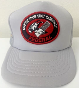 Vintage FEDERAL CHOOSE YOUR SHOT SORGFÄLTIG BALL CAP mit PATCH Mütze AMMO - Bild 1 von 9