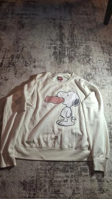 Peanuts Snoopy Mujer Sudadera Beige Manga Larga Cuello Redondo Informal Pullover XxL Foto 1 de 4