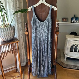 New indigo thread lace panel maxi dress blue ombre size medium - Picture 1 of 11