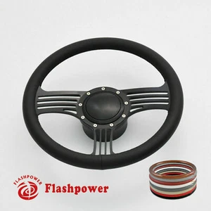 Volante Billet 15.5" Negro Envoltura Completa GTO Chevy GMC con Adaptador de Bocina - Imagen 1 de 7