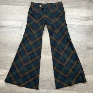 Free People super ausgestellte grüne Schottenmusterhose Damengröße 0 Schrittlänge 30” - Bild 1 von 8