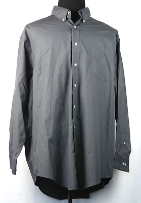 Camisa Lands' End Outfitters Gris Botón Delantero L/S Sin Hierro Paño Ancho 18.5 x 35 Foto 1 de 2