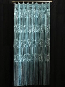 Blau Fransen Chantilly Spitze Fenster Panel 62" x 84" Wohnzimmer Schlafzimmer Esszimmer - Bild 1 von 5
