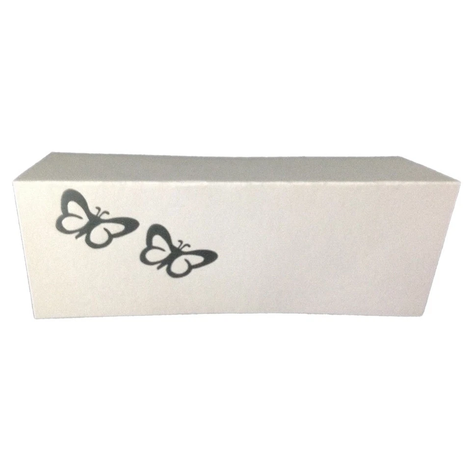 50 tarjetas de lugar blancas estilo tienda mariposas plateadas 4,25" x 1,75 plegadas Foto 1 de 1