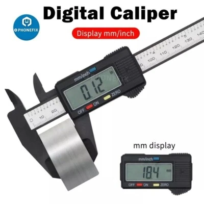 SHOPELEGANCE Digital Vernier Caliper Micrometer Measure Tool Gauge Ruler 150mm Black INCH/MM