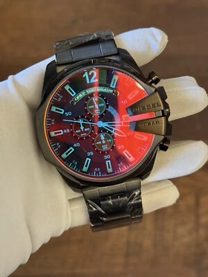 Nuevo reloj para hombre Diesel DZ4318 Mega Chief esfera cronógrafo negro acero inoxidable Foto 1 de 4