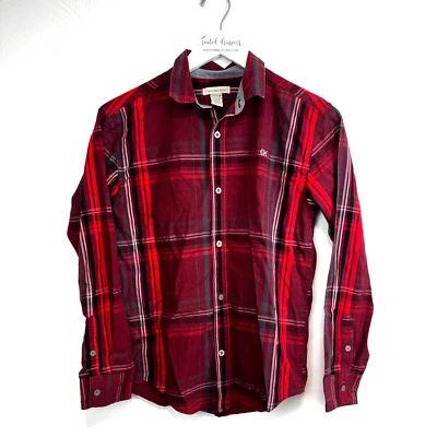 Camisa Calvin Klein a Cuadros Roja Cuello Abotonado Informal Manga Larga Niños L 14/16 Foto 1 de 4