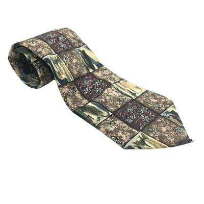Corbata de Seda Multicolor Hombre Marrón Borgoña Verde Bronceado Colección Mark y Martin Foto 1 de 4