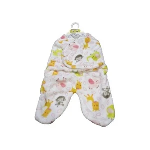 Blankets & Beyond Baby Girl Animals Travel Stroller Swaddle Fleece Wrap 0-3 M - Picture 1 of 3