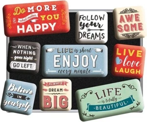 Nostalgic Art Set de 9 imanes vintage Enjoy Life - 83111 - Imagen 1 de 7