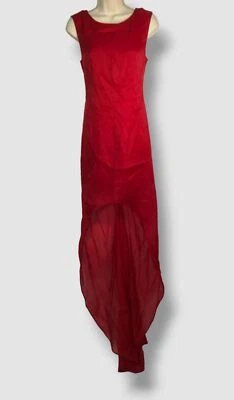$6300 Vestido Givenchy Paris Para Mujer Rojo Seda Organza Lazo Talla 38 Foto 1 de 4