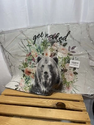 Новый! Коврик для ванной Get Naked Funny Bear размер: 16 дюймов x 24 дюйма  - Изображение 1 из 4