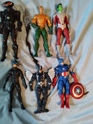 Lot 6  mcfarlane Figure dc multiverse Marvel Legend Aquaman BeastBoy Black Manta Cover