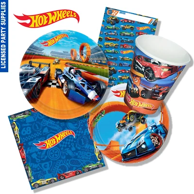 Hot Wheels Party Supplies | Racing Cars Cups Plates Table Cover Napkin Balloons - image 1 of 4
