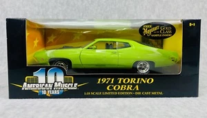 🔥🔥🔥American Muscle 1971 Lime Green Torino Cobra Die Cast Car 1:18🔥🔥🔥 - Picture 1 of 6