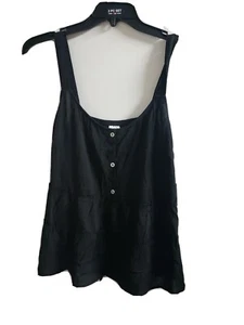 Women's Jrs No Boundaries Woven Tier Tank Top Black Size l(11/13) #MINT - Picture 1 of 3