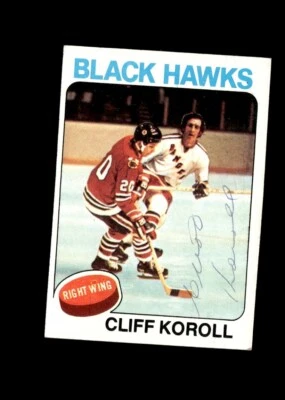 Cliff Koroll 1975-76 Topps Black Hawks authentic autographed card - Image 1 of 2