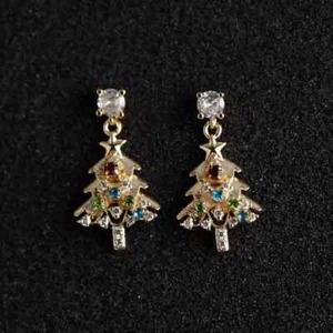 2.00Ct Round Cut Drop-Dangle Earring 14K Yellow Gold Plated Simulated Diamond - Picture 1 of 6