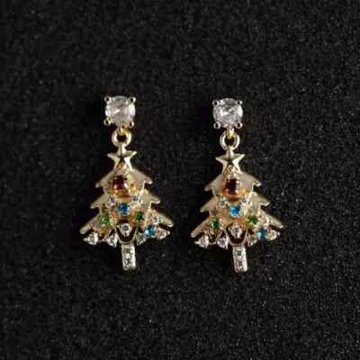 2.00Ct Round Cut Drop-Dangle Earring 14K Yellow Gold Plated Simulated Diamond - Image 1 of 4