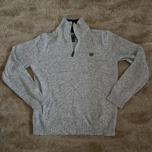Chaps Boys Partial Zip Sweater White Black Heather Size XL 18/20 - Picture 1 of 6