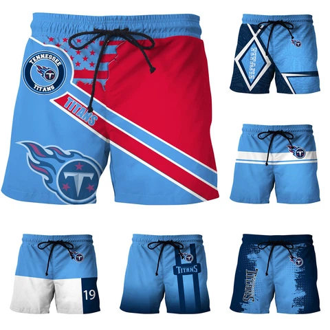 Tennessee Titans Mens Athletic Board Shorts Pockets Shorts Loose Swim Trunks Cover
